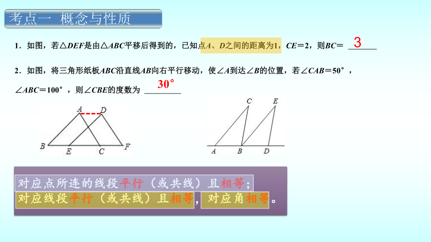 北师大版八年级数学下册第三章图形的平移与旋转复习课件(共26张PPT)