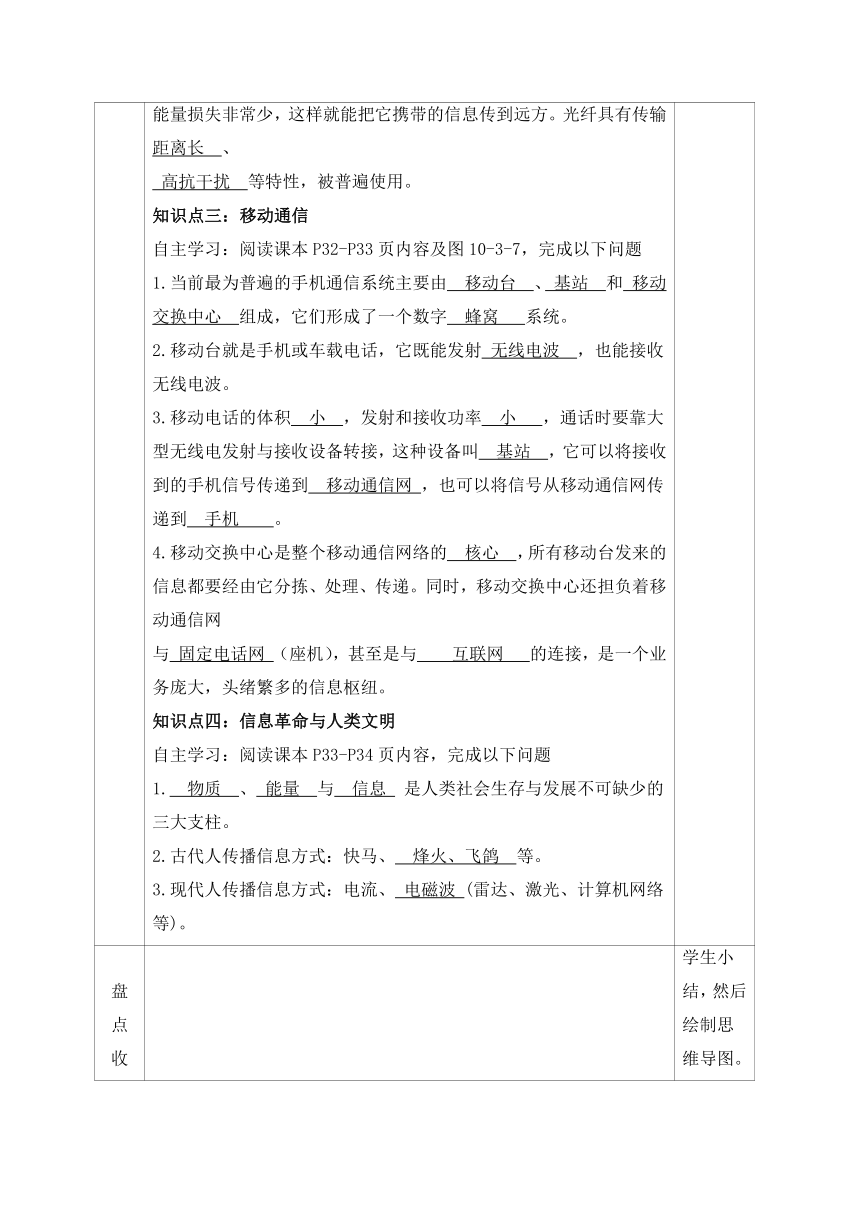 10.3 《改变世界的信息技术》—教科版九年级物理下册学案