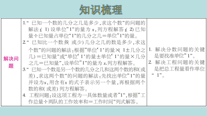 人教版数学六年级上册3. 分数除法  整理和复习 课件（21张ppt）