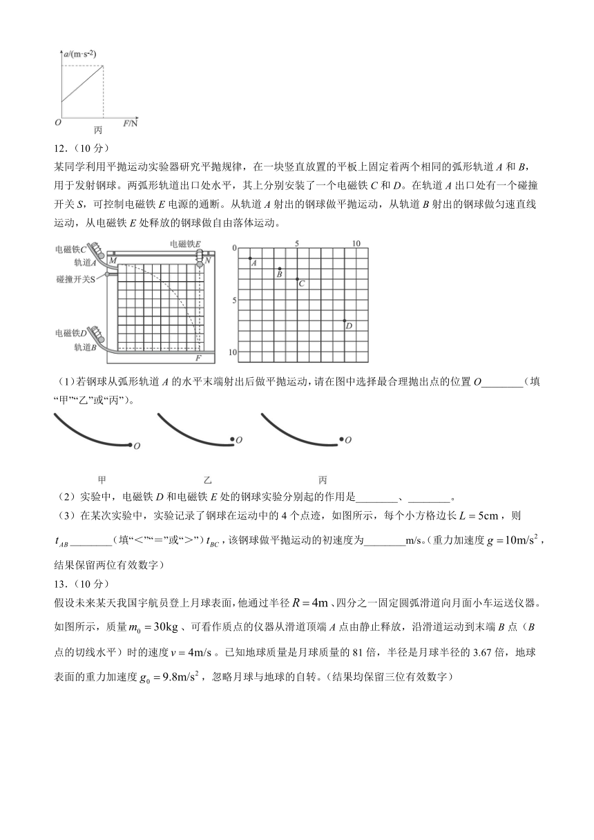 广东省河源市部分学校2023-2024学年高一下学期5月期中联考试题 物理 （含解析）