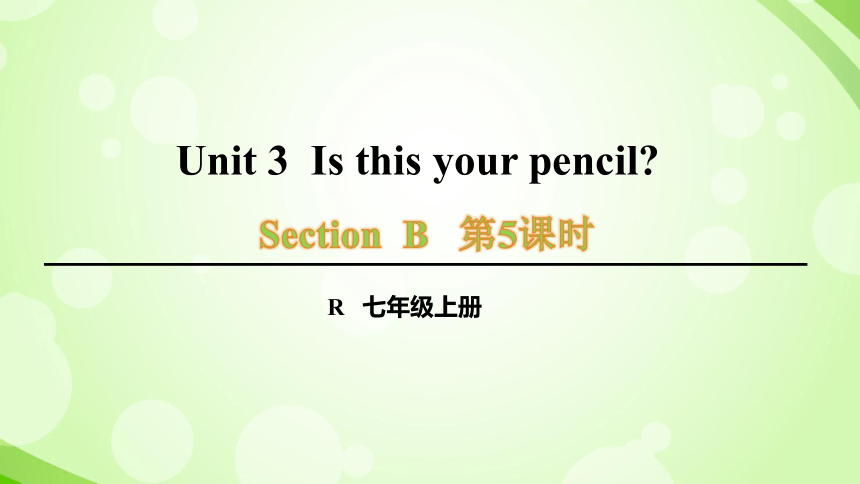 人教版英语七年级上册Unit 3 Is this your pencil Section B（3a-Self Check）课件(共28张PPT)