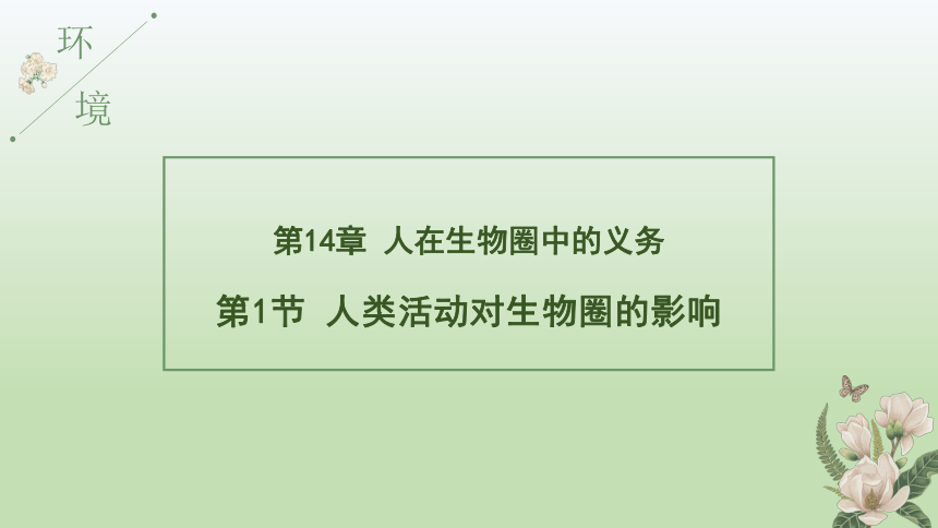 北师大版七年级下册生物14.1 人类活动对生物圈的影响课件(共22张PPT)