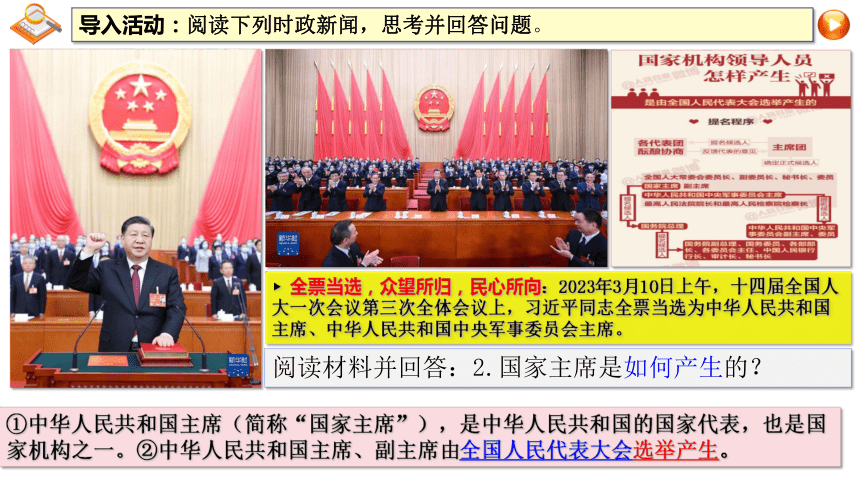 【核心素养目标】6.2中华人民共和国主席课件(共33张PPT)-2023-2024学年统编版道德与法治八年级下册