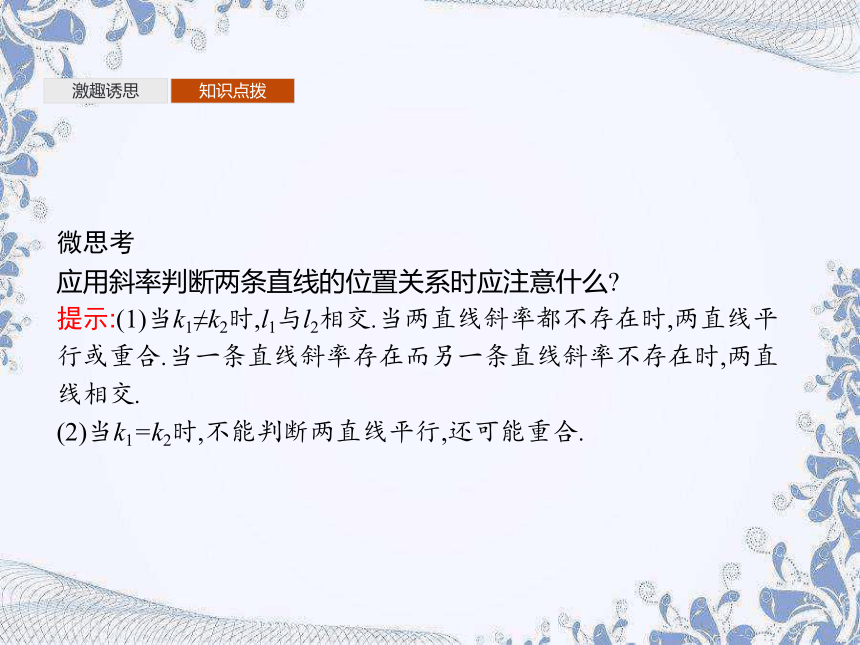 人教B版（2019）高中数学选择性必修第一册 2.2.3　两条直线的位置关系（共46张PPT）