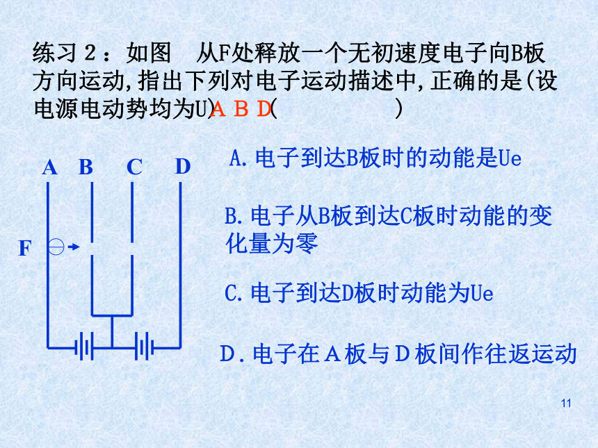 人教版高二物理选修3-1 1.9《带电粒子在电场中的运动》实用教学课件(共30张PPT)