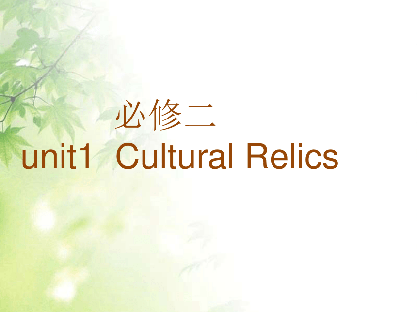 高中英语人教版必修二Unit 1 Cultura relics 单词详解课件（31张）