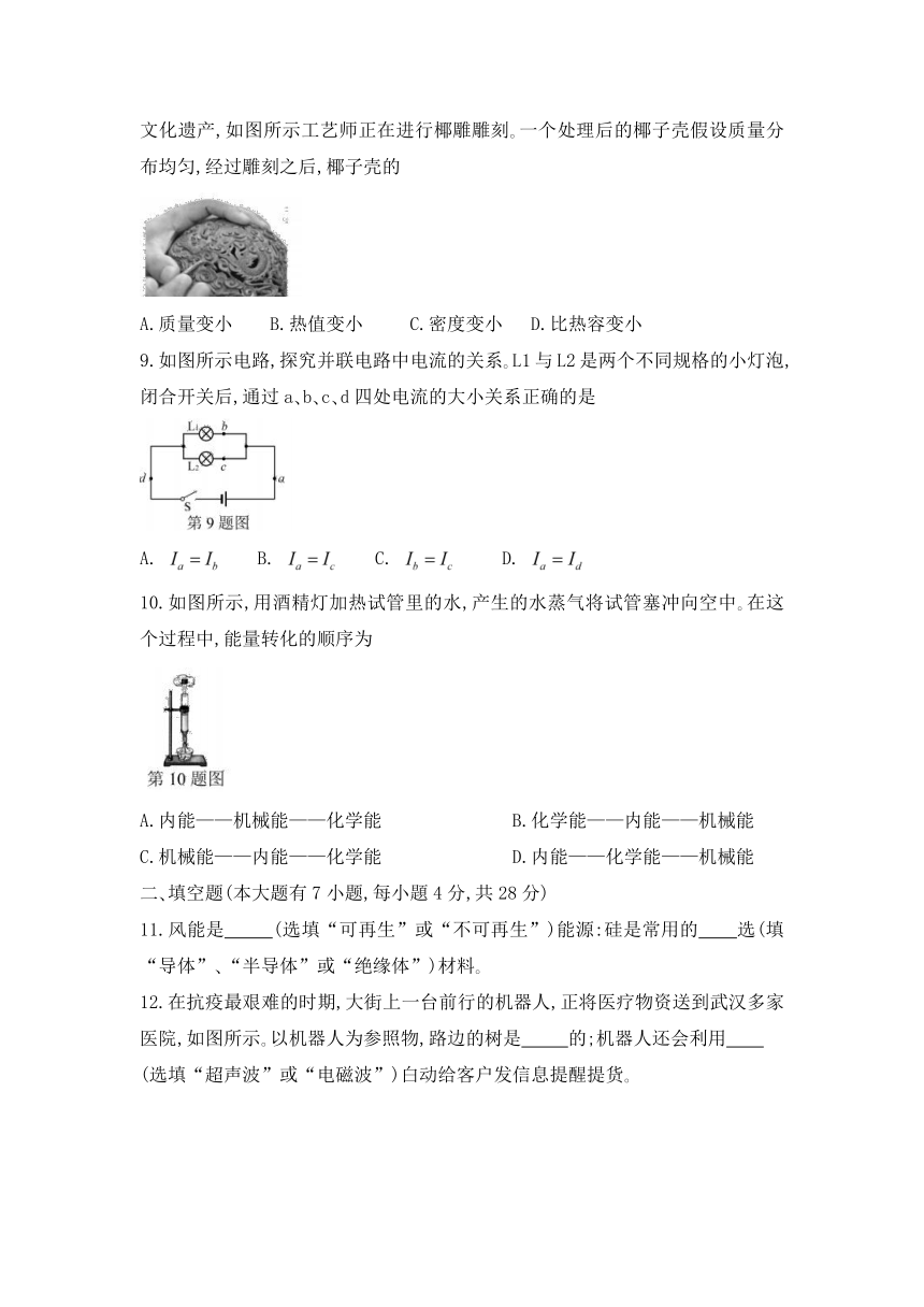 海南省2020年中考物理试卷（WORD版，含答案）