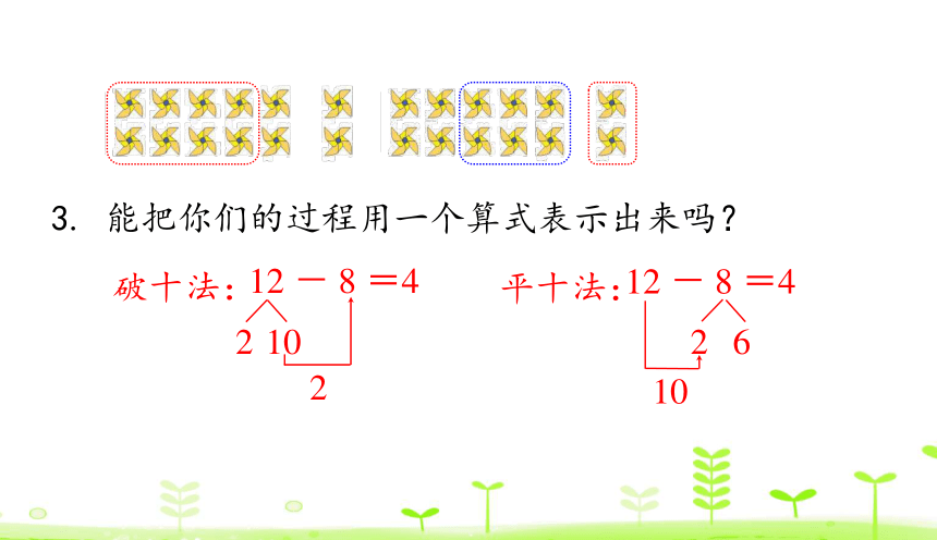 人教版数学一下2.2 十几减8 课件（21张）