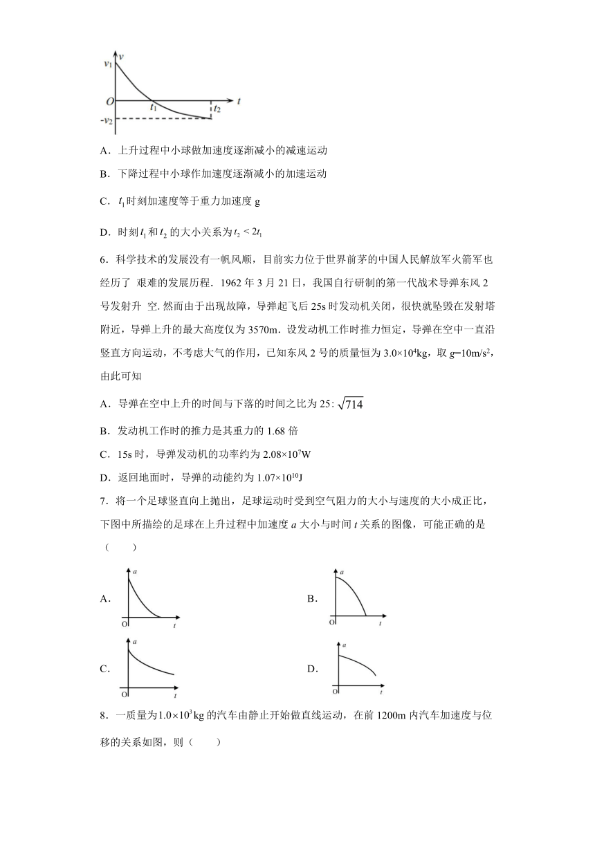 高中物理人教新课标版必修1： 牛顿定律与直线运动 强化训练（含解析）