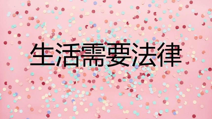 9.1 生活需要法律 课件(共20张PPT)-2023-2024学年统编版道德与法治七年级下册