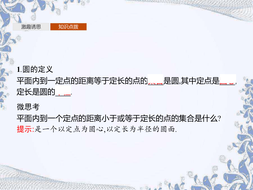 人教B版（2019）高中数学选择性必修第一册 2.3.1　圆的标准方程（共22张PPT）