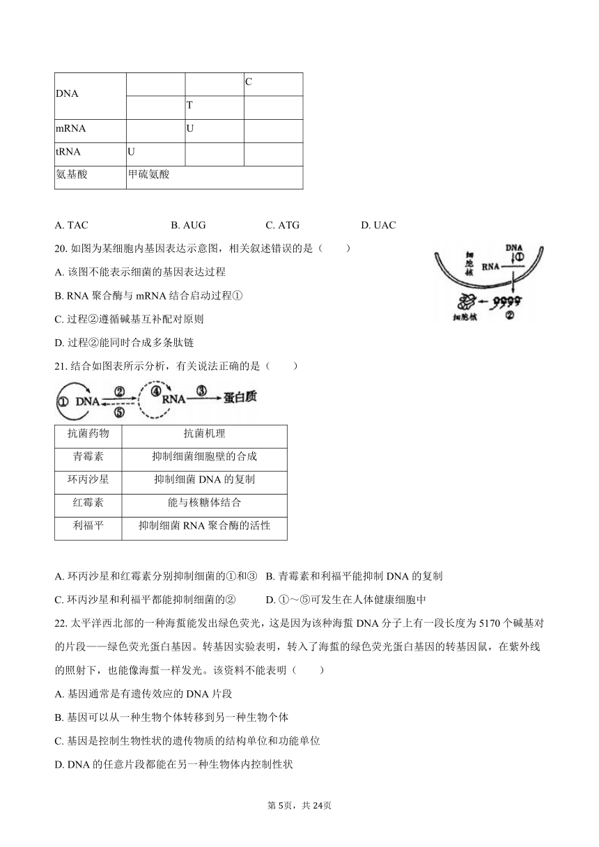 2023-2024学年天津四十三中高一（下）期中生物试卷（文字版含解析）