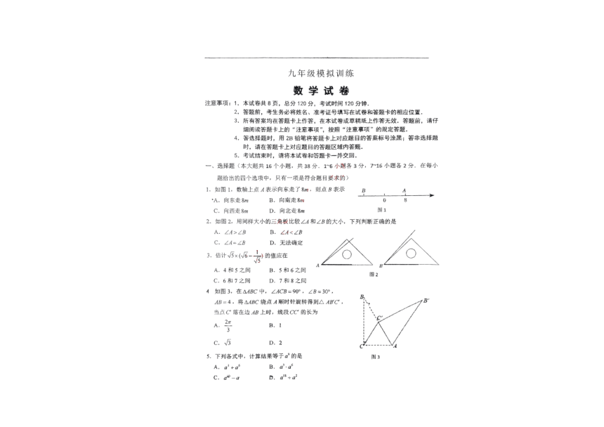 2024年河北省石家庄外国语学校（43中）九年级中考二模数学试卷（PDF无答案）