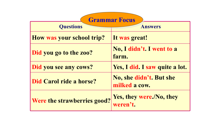 Unit 11 How was your school trip? Section A（Grammar Focus~3b） 课件-(共21张PPT) 2023-2024学年人教版英语七年级下册