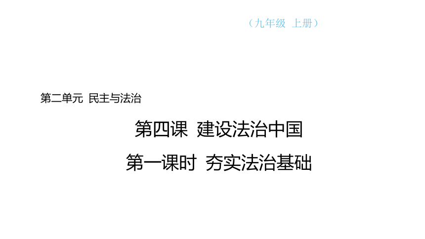 4.1 夯实法治基础   课件（ 23张ppt）   2023-2024学年道德与法治统编版九年级上册