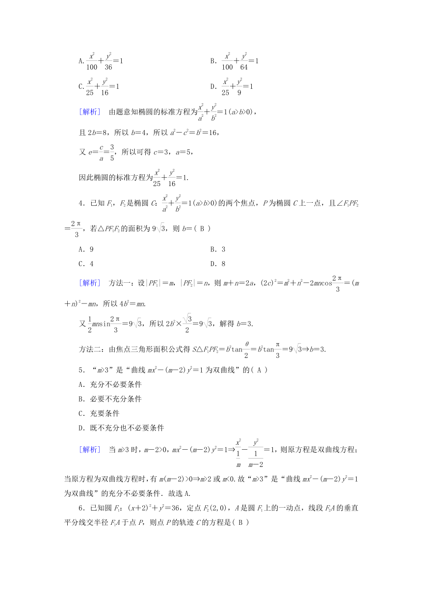 新人教A版选择性必修第一册高中数学第3章 圆锥曲线的方程 综合测试题（含解析）