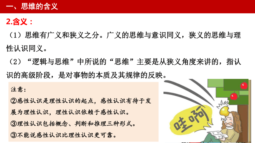 1.1 思维的含义与特征 课件(共33张PPT)-2023-2024学年高中政治统编版选择性必修三逻辑与思维