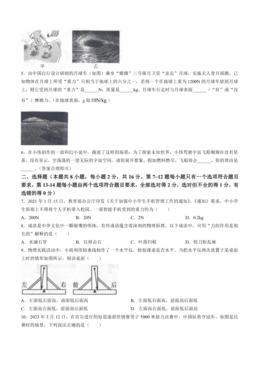 河南省商丘市夏邑县2023-2024学年八年级下学期4月期中物理试题（有答案）