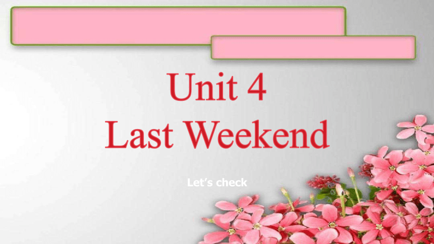 Unit 4 Last Weekend Lesson 6 Let's check   课件(共29张PPT)