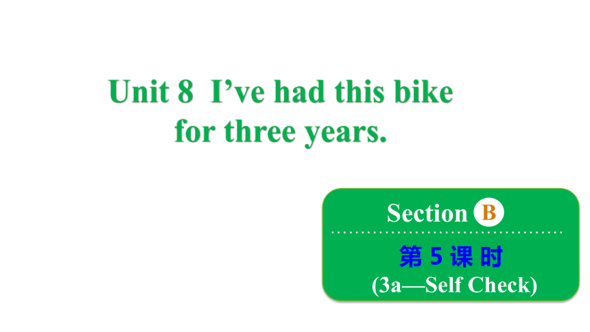 Unit 8 I've had this bike for three years. Section B 3a~Self Check 课件(共19张PPT) 2023-2024学年鲁教版英语八年级上册