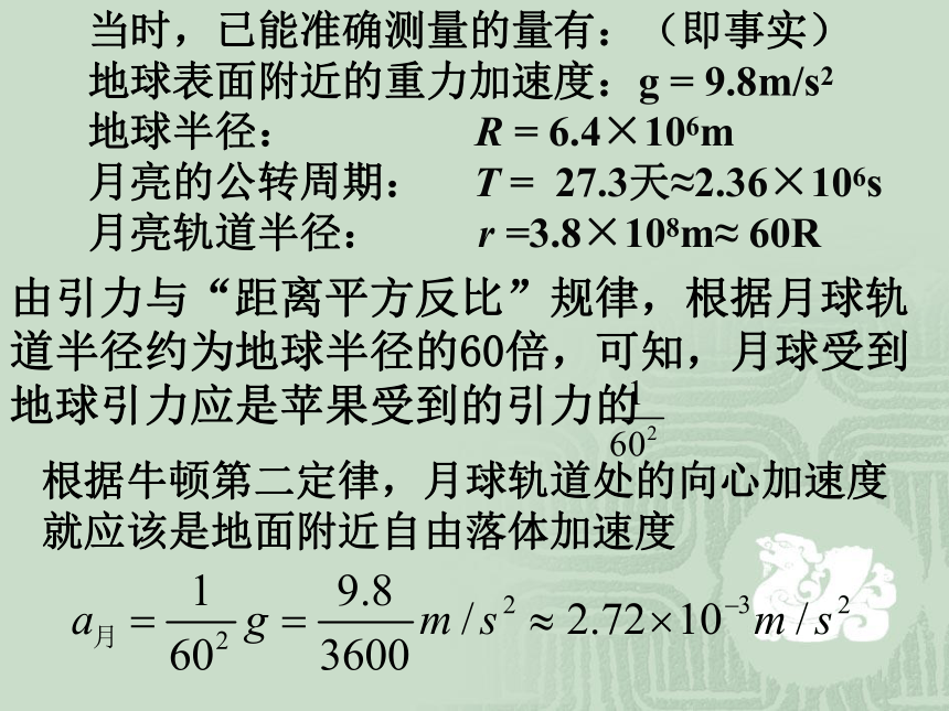 高一物理人教版必修2课件：6.3 万有引力定律 1(共23张PPT)