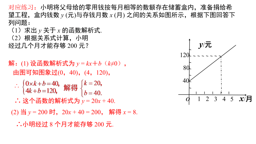 4.5一次函数的应用  课件(共21张PPT) 2023-—2024学年湘教版数学八年级下册