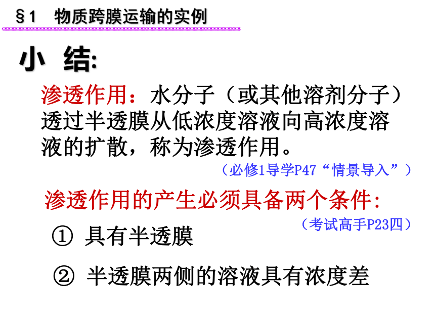 人教版生物必修一4．1物质跨膜运输的实例（共57张ppt）