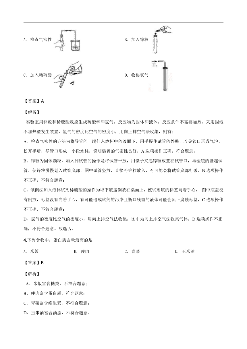 2020年福建省中考化学试卷(解析版）