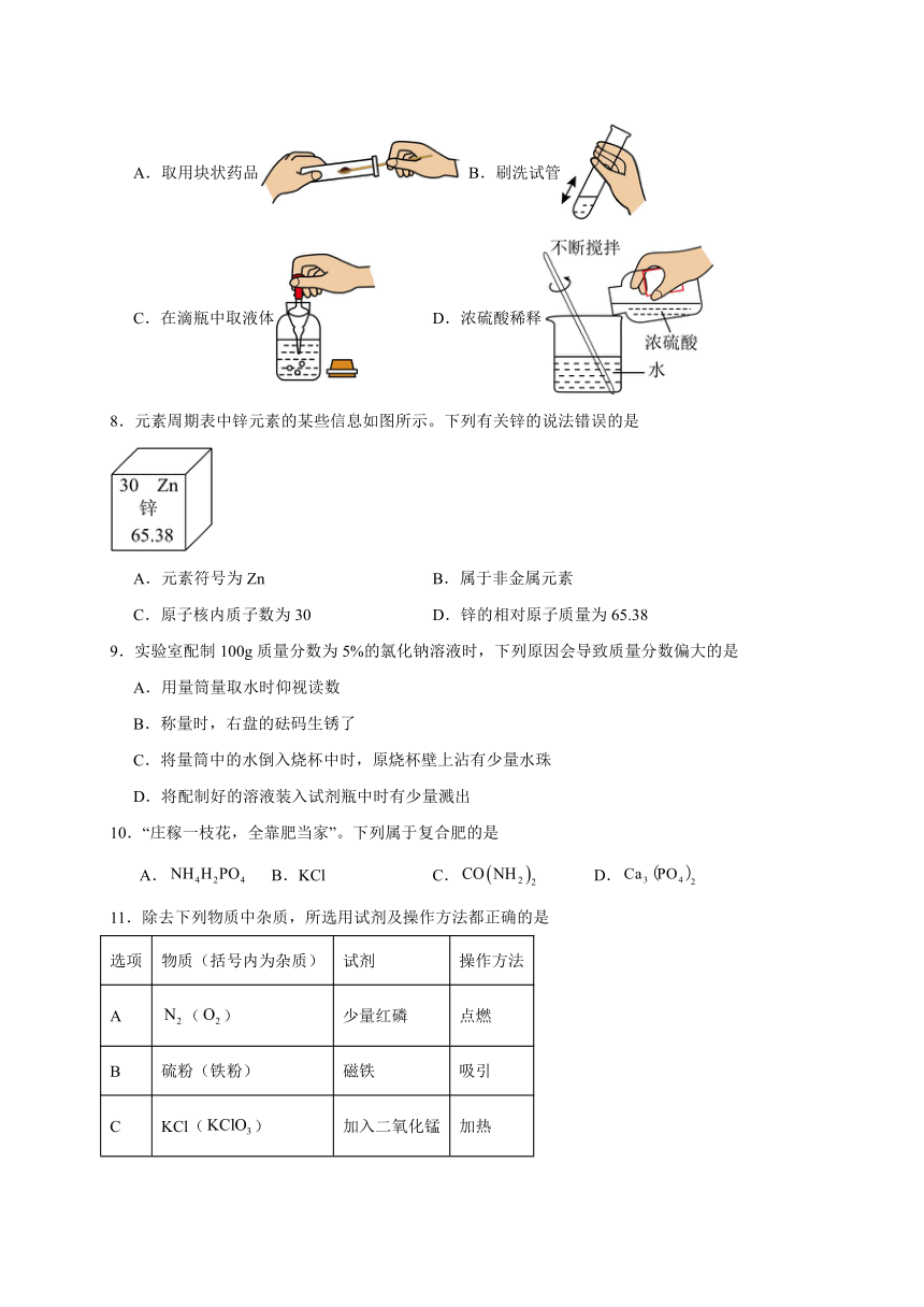 2024年河南省商丘市拓城县中考第二次模拟测试化学试题（含答案）