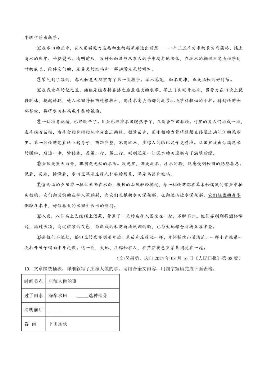 2024年湖南省岳阳市岳阳县中考一模语文试题（含解析）