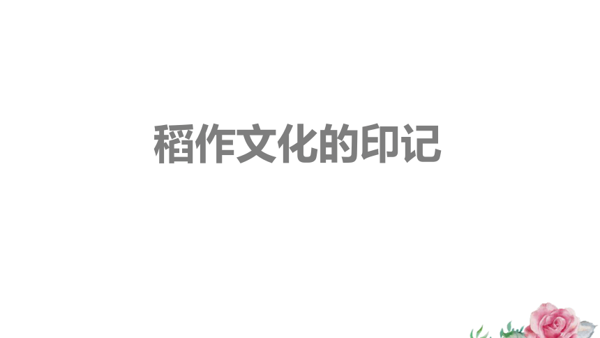 人文地理上册 3.1.1 稻作文化的印记 课件（共20张PPT）