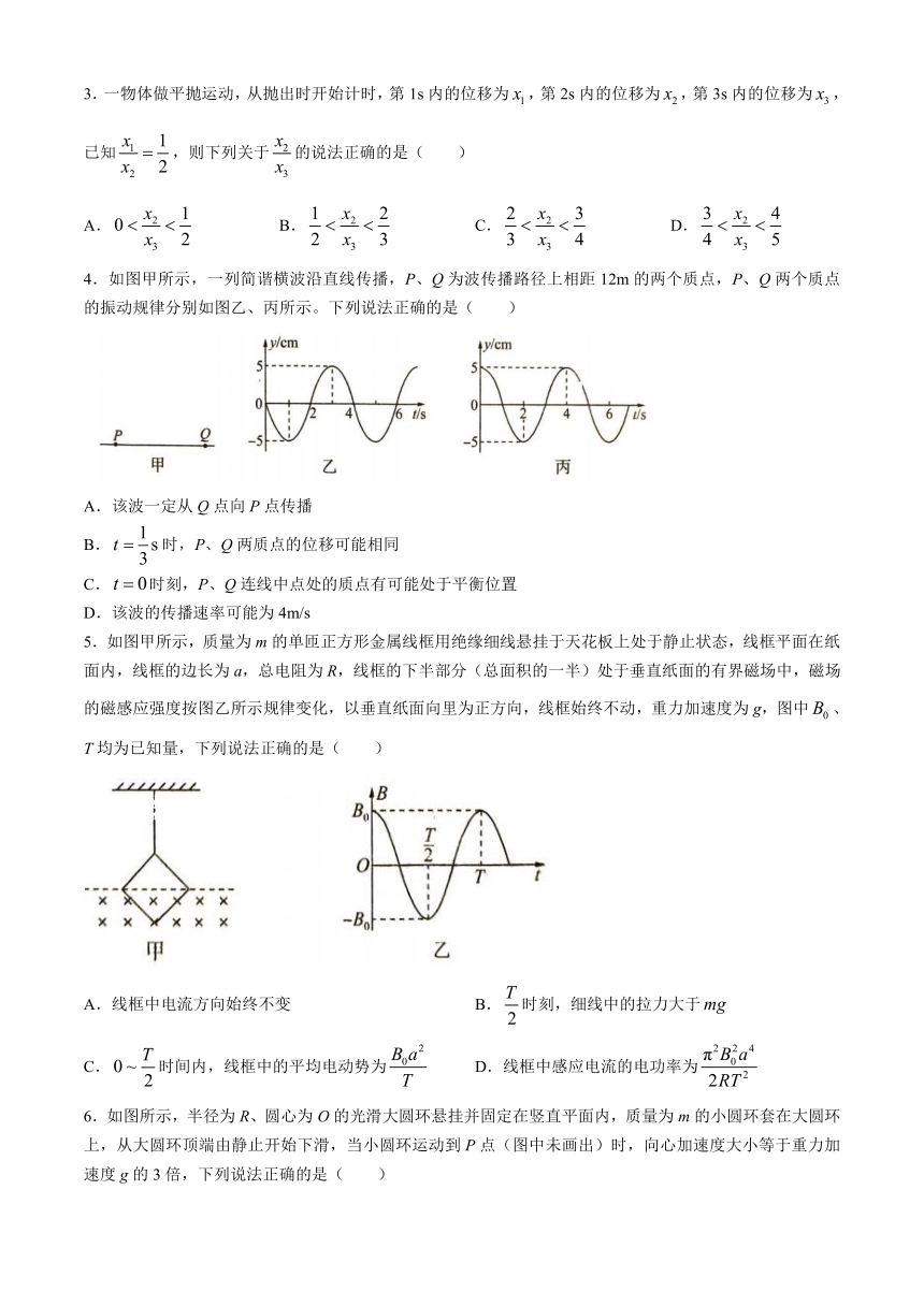 湖南省娄底市2023-2024学年高三下学期5月月考物理试题 （解析版）