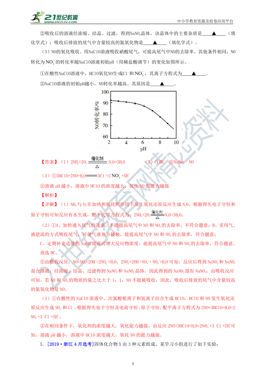 『备考2021』 三年高考真题分类精编解析07 元素及其化合物知识的综合应用（含解析）