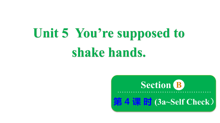 鲁教版（五四制）九年级全册Unit 5 You’re supposed to shake hands. Section B 3a~Self Check课件(共16张PPT)