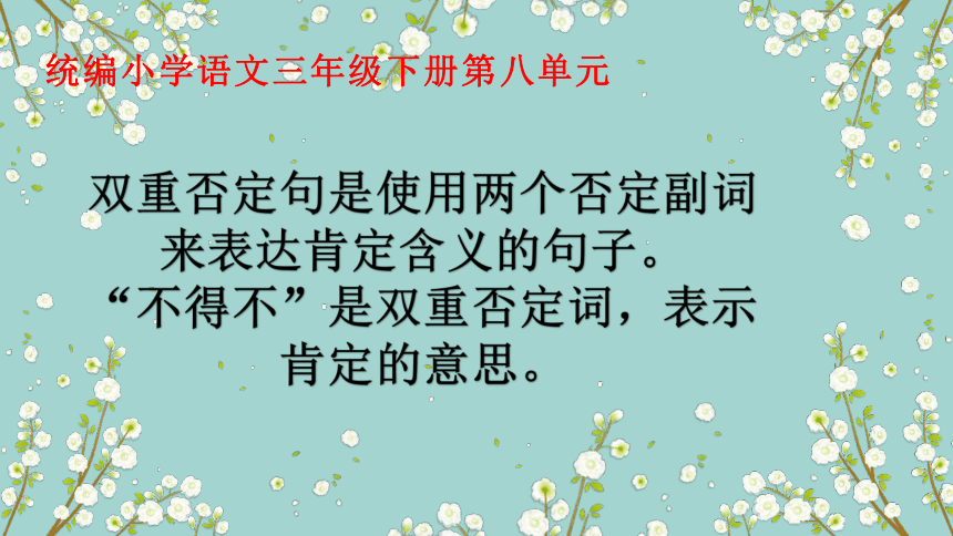 统编版语文三年级下册双重否定句改肯定句  课件(共19张PPT)