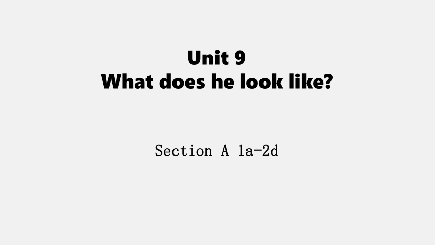 Unit 9 What does he look like? Section A 1a-2d 课件(共25张PPT) 2023-2024学年人教版七年级英语下册