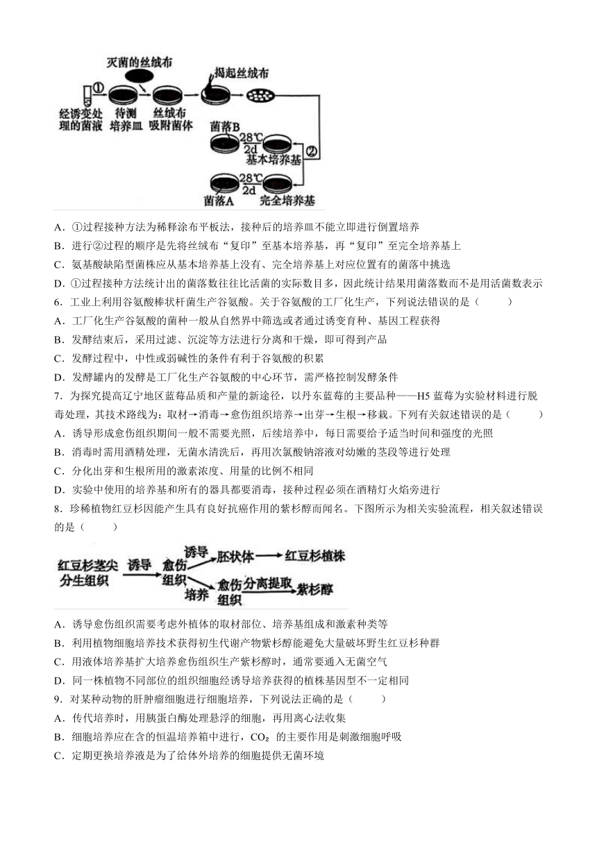 辽宁省部分高中2023-2024学年高二下学期期中考试生物试题(含答案)