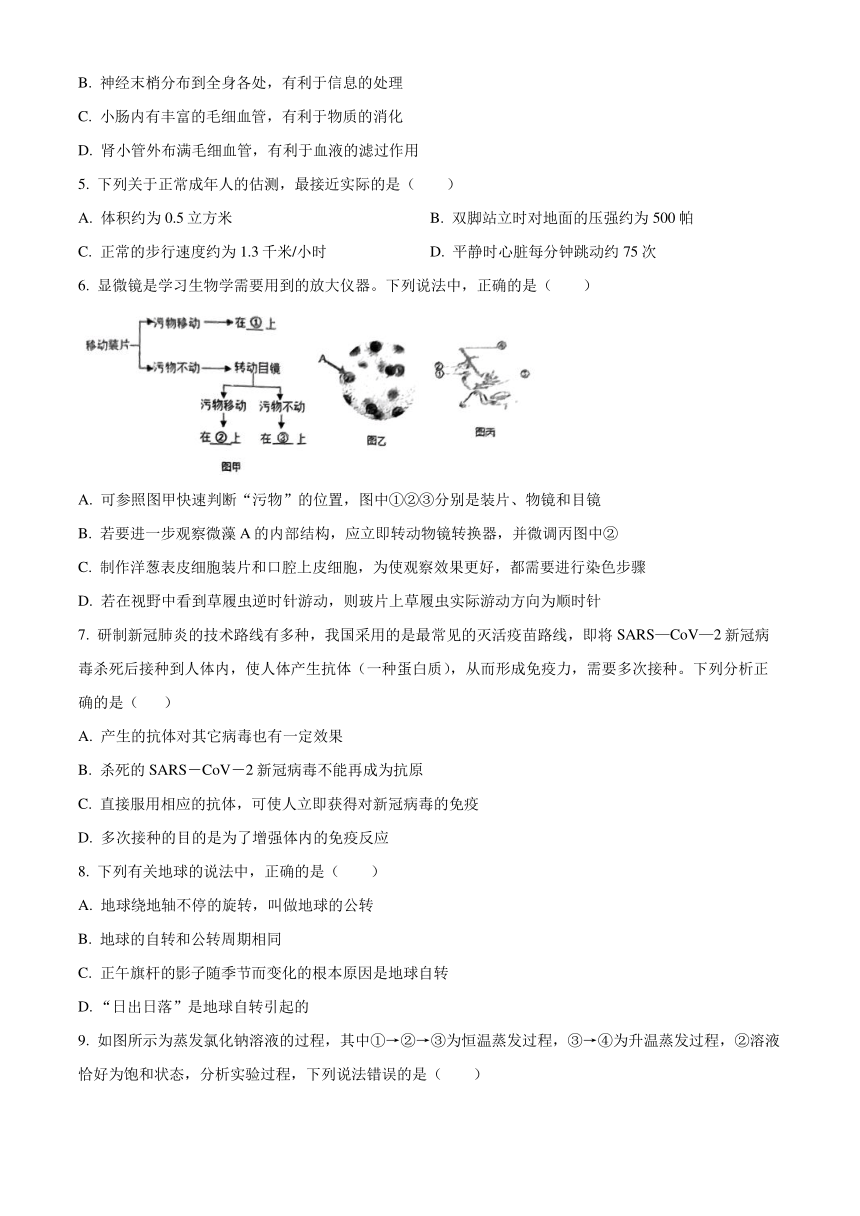 浙江省杭州市杭州中学2023-2024学年九年级下学期期中科学试题（无答案）