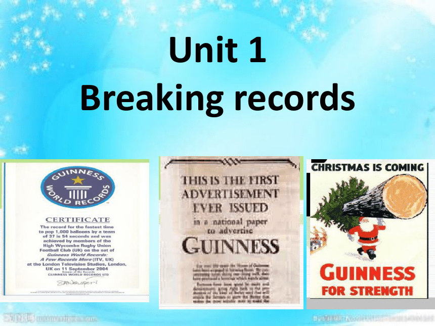 人教版高中英语选修9 Unit 1 Breaking record Reading 课件（32张PPT）