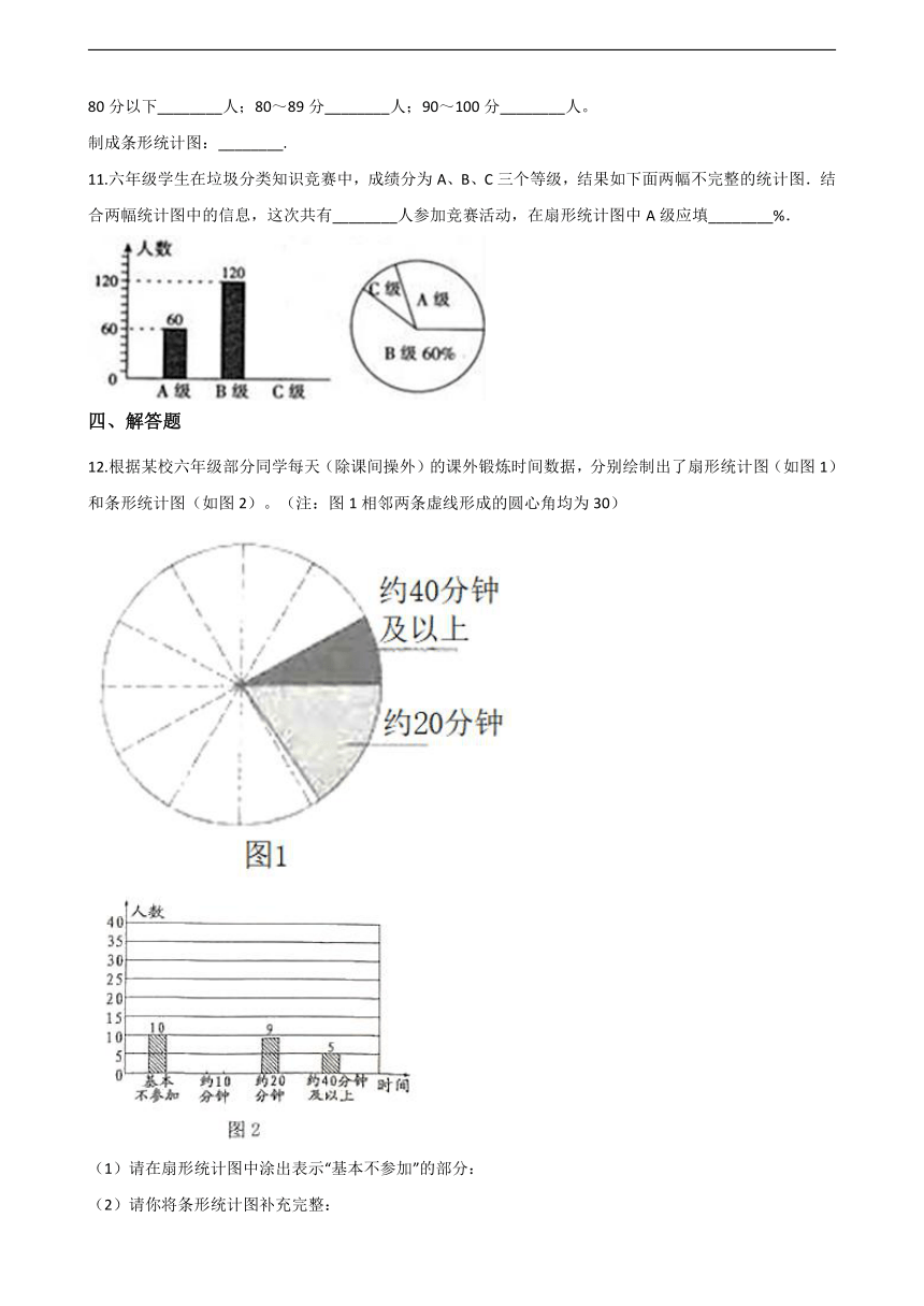 北京版四年级上册 8.条形统计图 同步练习（含答案）