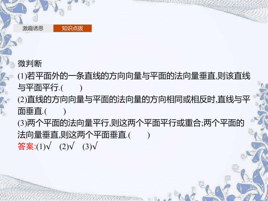 人教B版（2019）高中数学选择性必修第一册 1.2.2　空间中的平面与空间向量（共56张PPT）