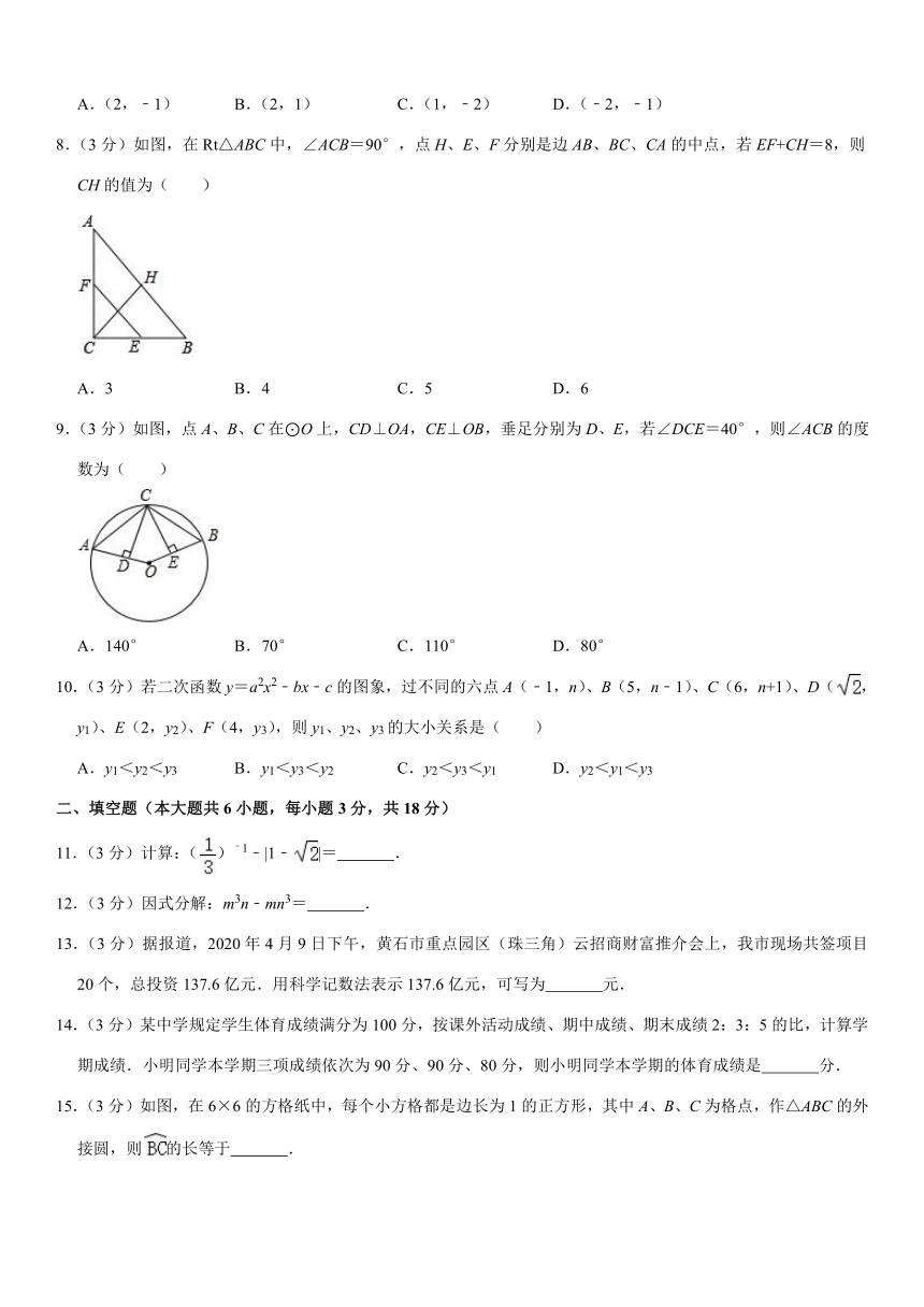 2020年湖北省黄石市中考数学试卷（word、解析版）