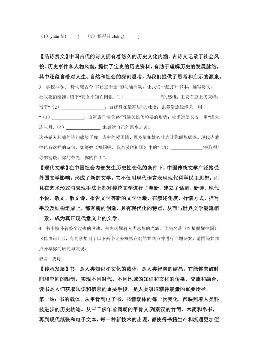 2024年陕西省镇安县中考一模语文试题（含解析）