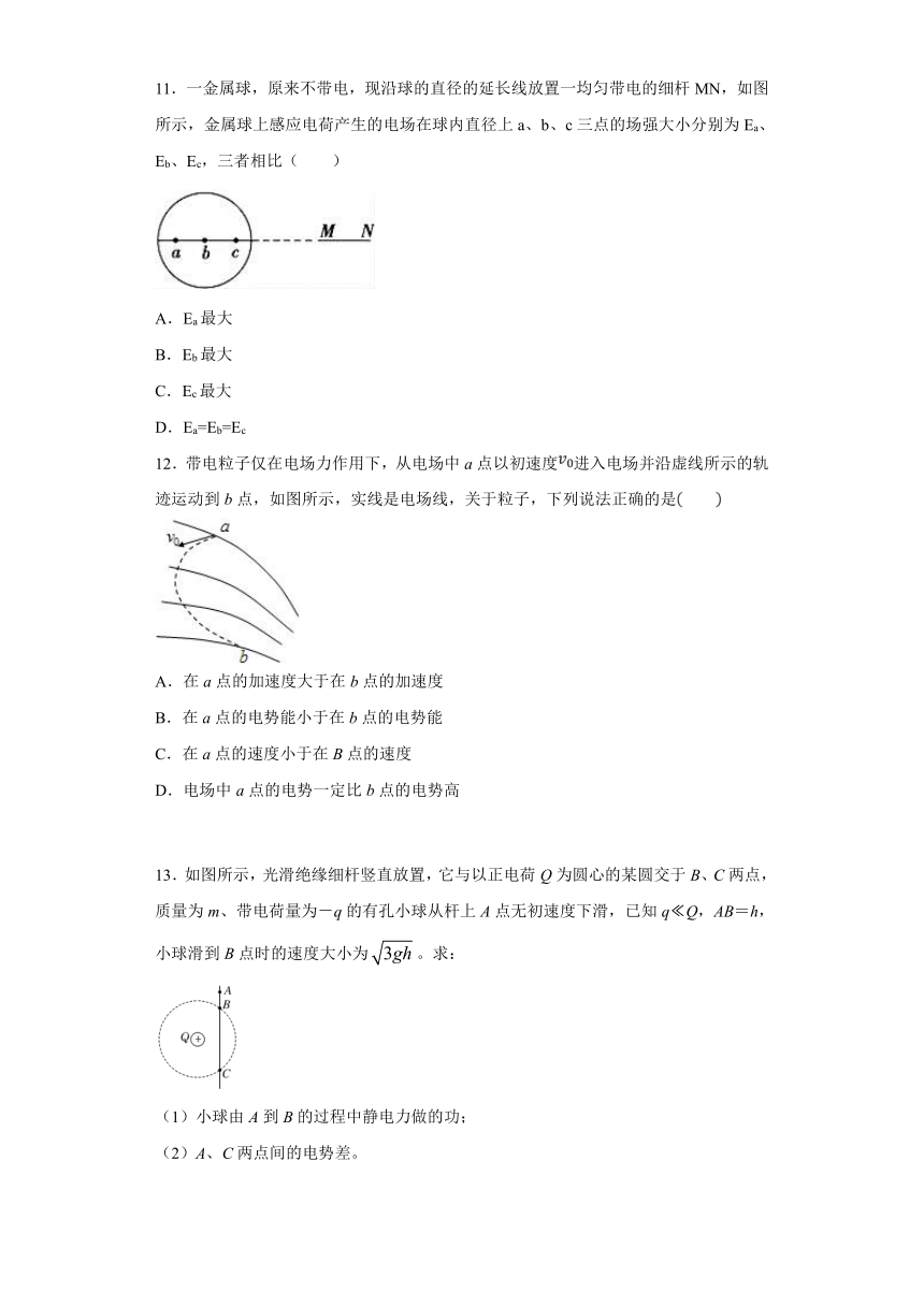 2019—2020学年高中物理人教版选修3-1：第一章 静电场 单元检测试题（解析版)