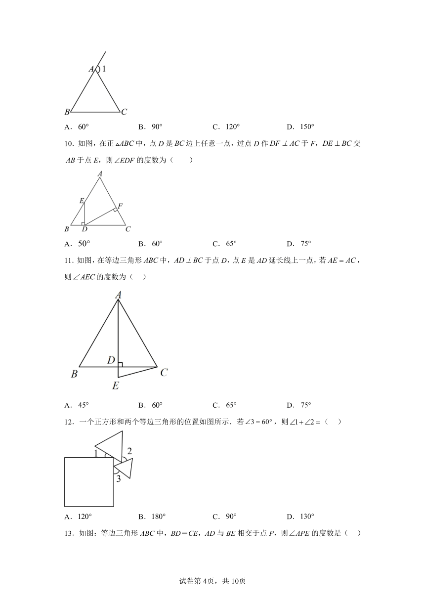 第一章三角形的证明 专题02等边三角形 题型专练（含解析） 数学北师大版八年级下册