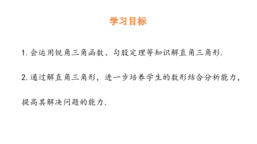 4.3 解直角三角形  课件(共20张PPT) 2023-2024学年数学湘教版九年级上册