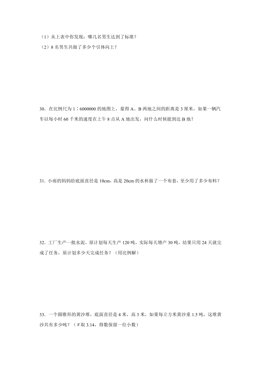 期中测试（第1-4单元）（试题）-2023-2024学年六年级下册数学人教版（含解析）