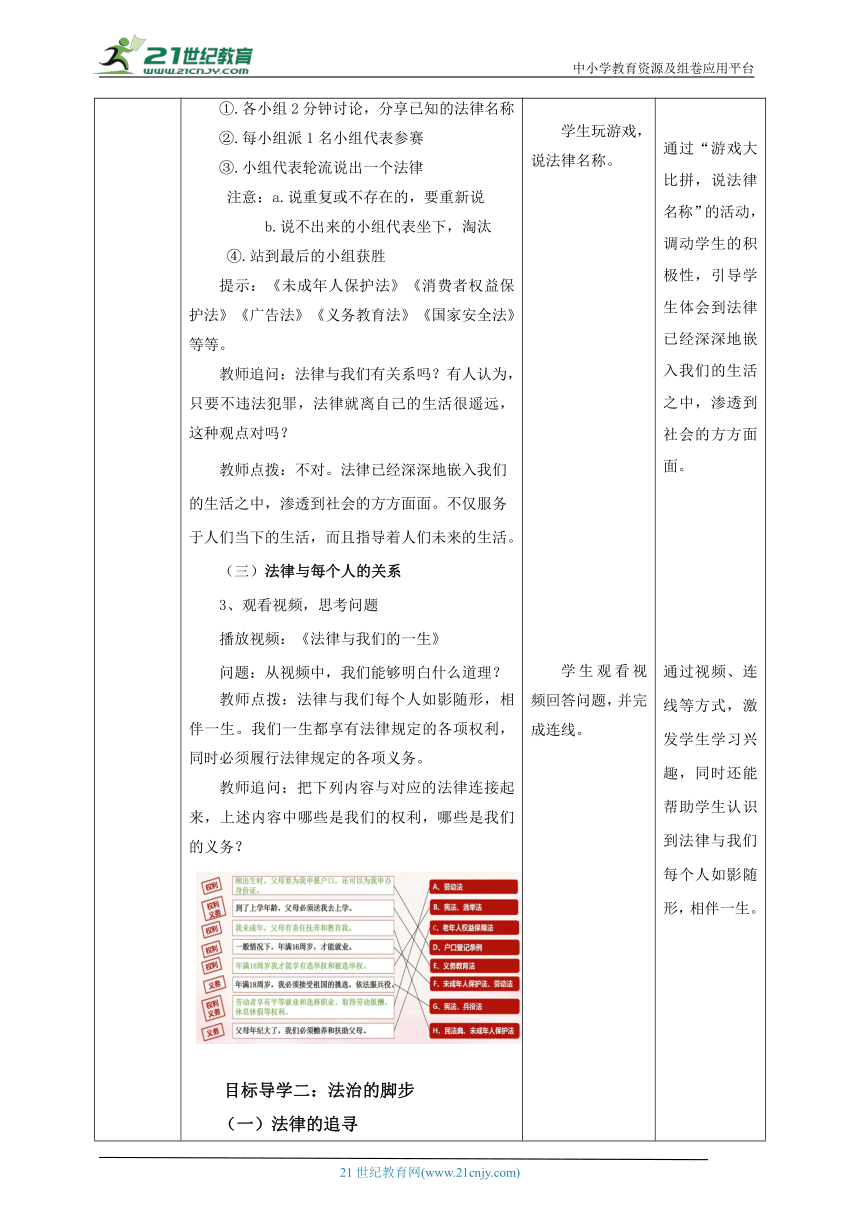 9,1《生活需要法律》表格式教案