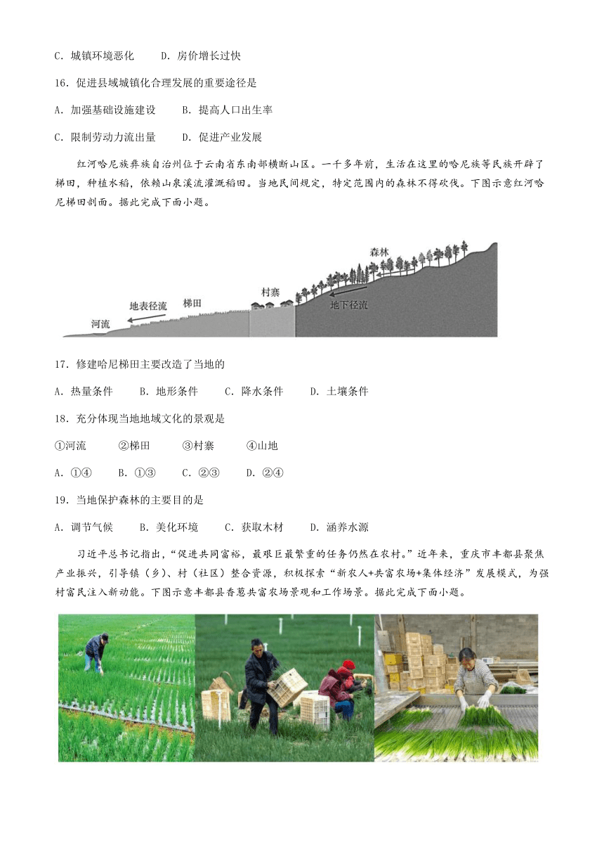 辽宁省实验中学2023-2024学年高一下学期期中阶段测试地理试题（含答案）