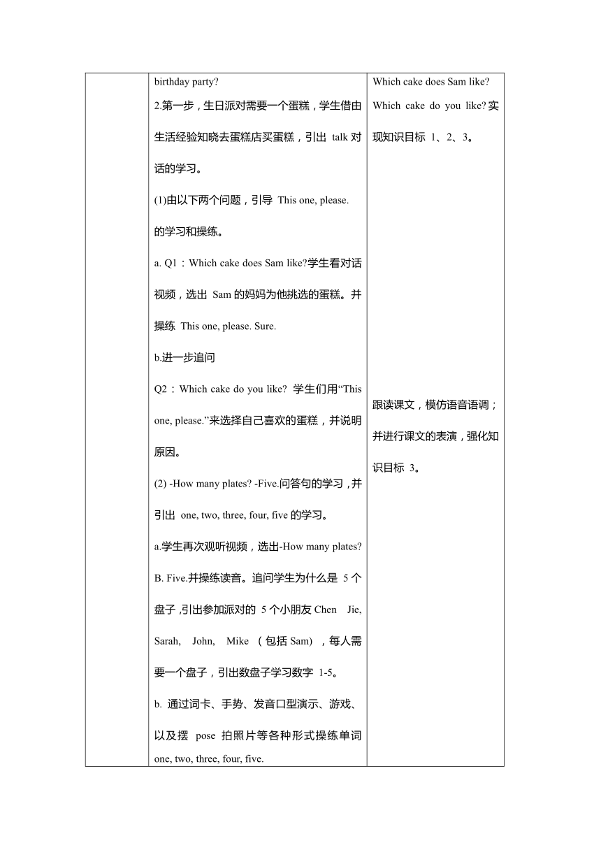 Unit 6 Happy birthday! Part A Let’s talk Let’s learn 表格式教案含反思